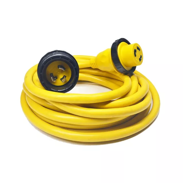 AMP UP 30A 125V x 25' Marine Shore Power Boat Cord Yellow 30 25 volt foot ft NEW