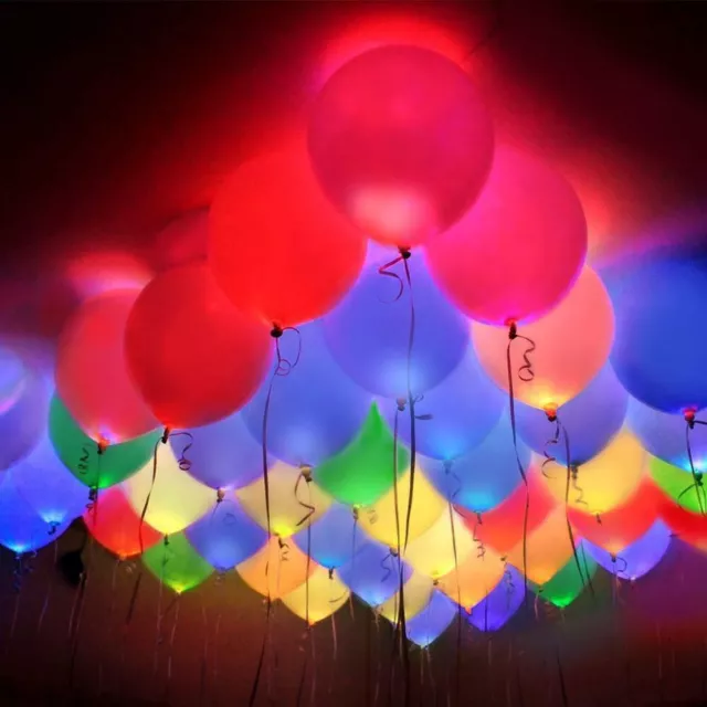 12 inch LARGE LED Balloons  Light Up  PARTY Decoration Wedding Kids Birthday UK