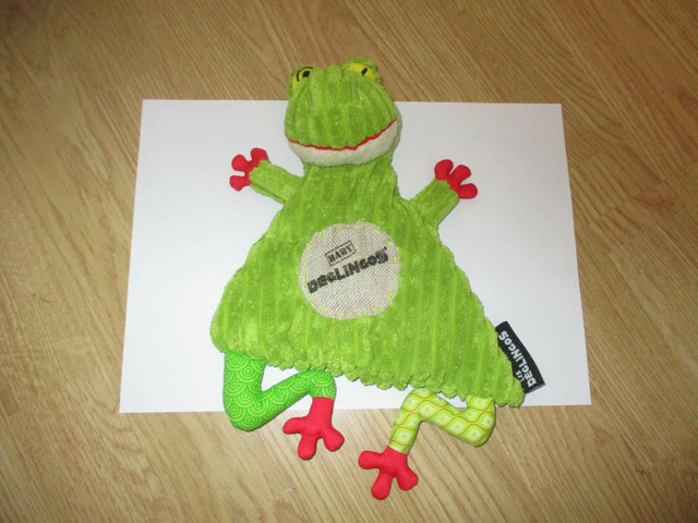 Doudou plat grenouille verte baby Deglingos déglingos