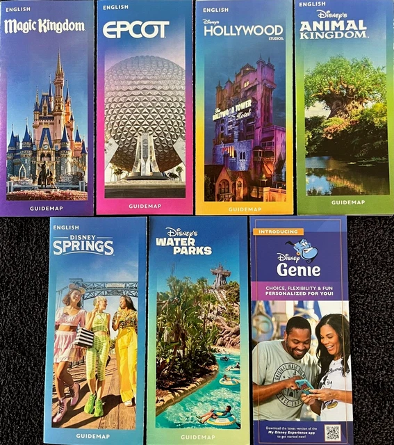 NEW 2023 WALT Disney World Theme Park Guide Brochures 6 Maps + Genie