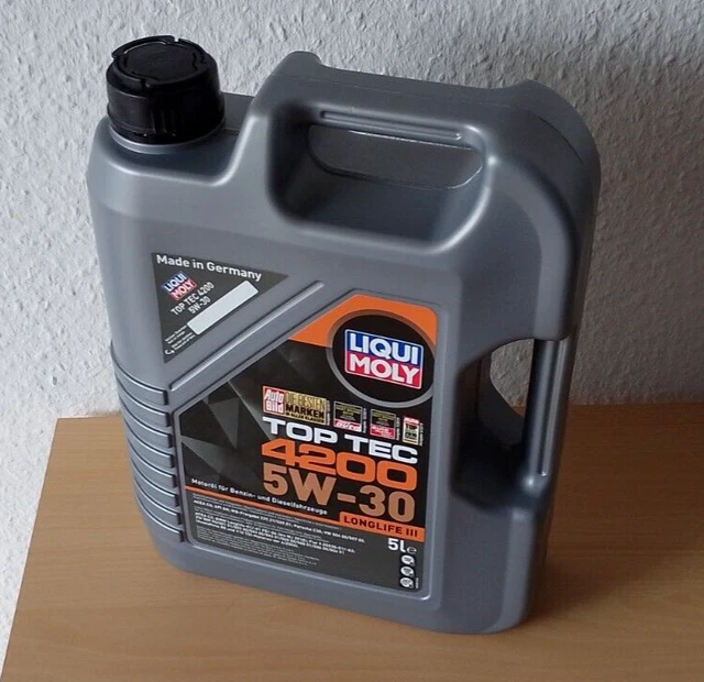 LIQUI MOLY Top Tec 4200 5W-30 Motoröl – 5 Liter, Synthesetechnologie, Für Viele Fahrzeugfreigaben