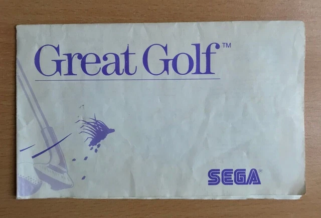 SEGA Master System Instruction Manual - GREAT GOLF