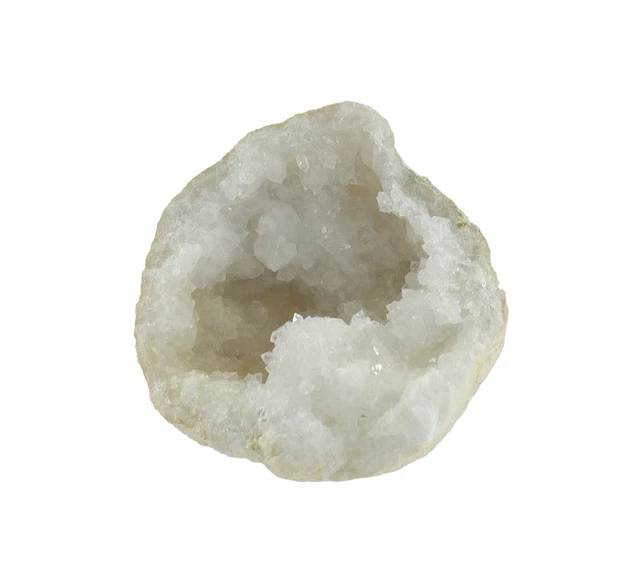 Budawi® Cracked Calcit Geoden Hälften gebrochen Quarzdruse mit weißen Kristallen 3