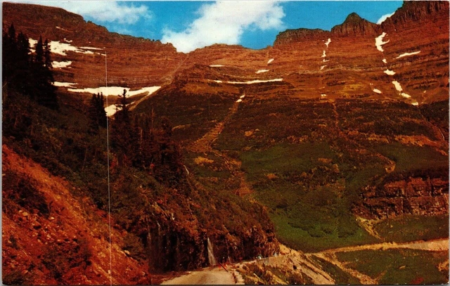Weeping Wall Glacier National Park Springs Garden Wall Logan Pass Hwy Postcard