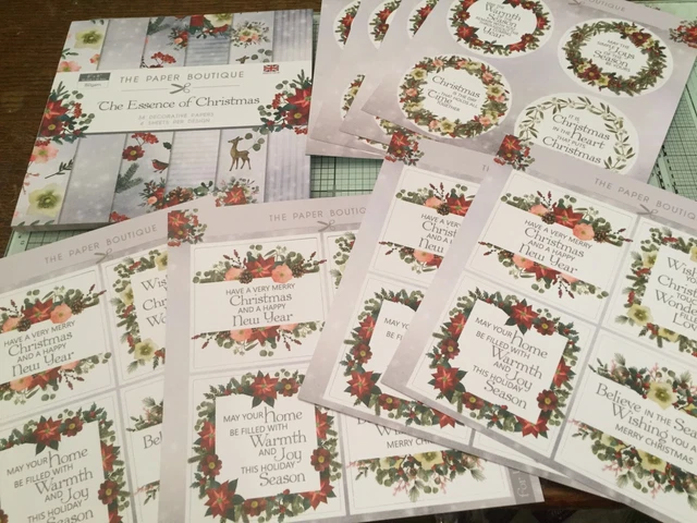 Paper Boutique Essence of Chrstmas 8" x 8" patterned paper pad & toppers Ref550