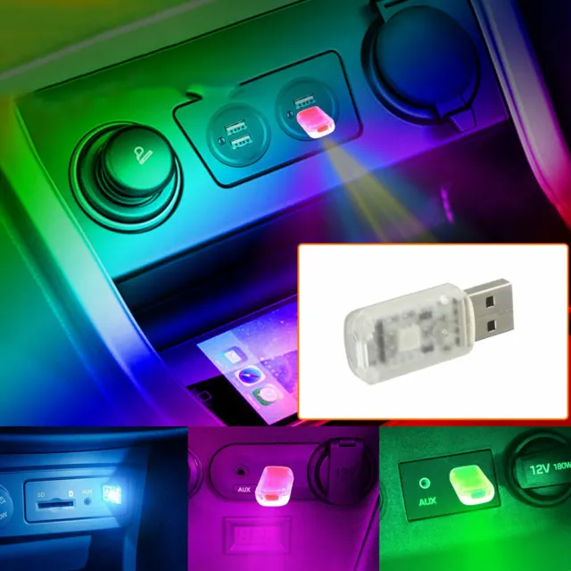 1PC Mini LED Colorful Lamp Bulb USB Car Interior Neon Atmosphere Ambient Light