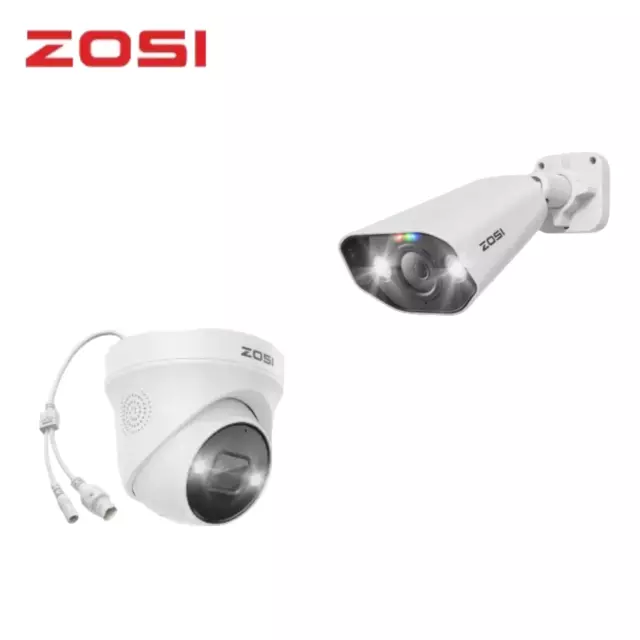 ZOSI 5MP POE IP Security Add-On Camera 2 Way Audio Outdoor Waterproof AI Detect