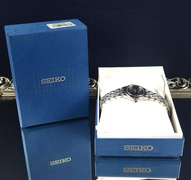 SEIKO LADIES 7N82-0DT0 Stainless Steel Watch With Diamonds and Date $  - PicClick