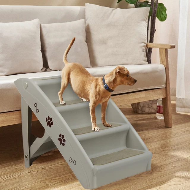 Hundetreppe, 4 Stufen Haustiertreppe, klappbar, Steighilfe für Auto Katzentreppe 10