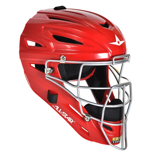 All-Star UltraCool MVP Baseball/Softball Catcher's Helmet - Scarlet - Adult