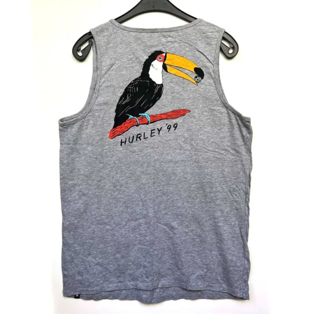 HURLEY Gray Men's Toucan Bird 99 Art Tank Top Tee T Shirt Size M