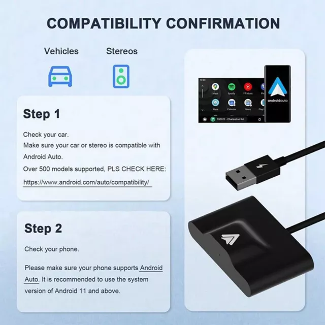 USB-A Cables Auto Car Adapter Wireless Carplay Dongle Plug Play For Android