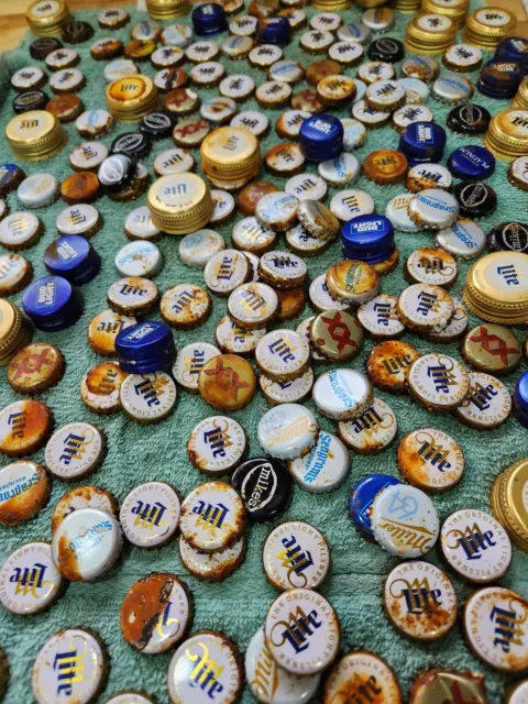 150+ Beer Bottle Caps Mixed Lot rusted, dented Craft Projects Collecting