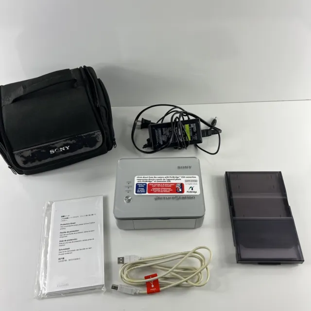 SONY Picture Station Digital Photo Printer DPP-FP30 w Paper, Chargers, Case