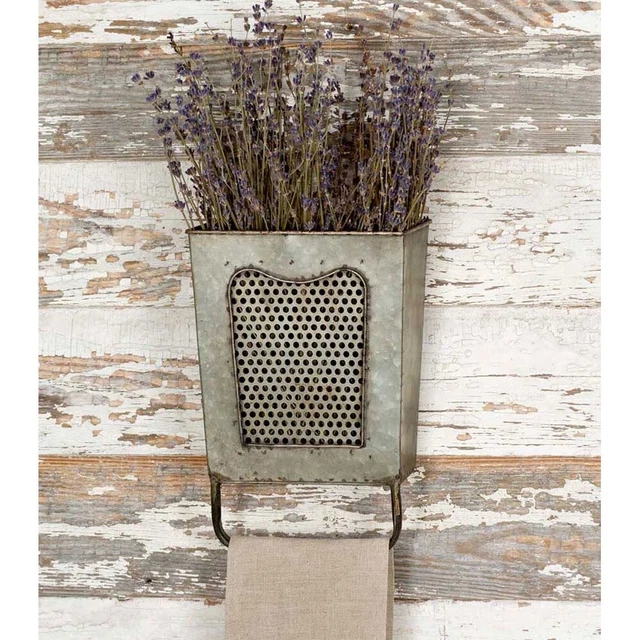 NEW! Farmhouse Dalton Wall Box with Towel Rack Country Primitive Rustic