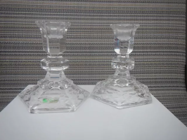 Galway Crystal Candlesticks , Holders , 4 Inches , A Pair