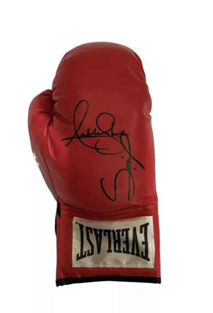 Anthony Joshua & Francis Ngannou Unterzeichnet Rot Everlast Boxhandschuh COA