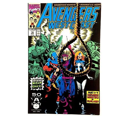 Avengers West Coast #76 Marvel 1991 VF/NM Scarlet Witch Spider-Woman US Agent