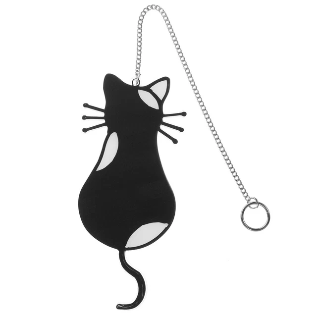 Anhänger Mondkatze gebeiztes Wanddekor Wandbehang Buntglasfenster