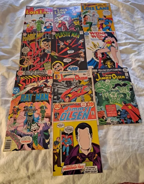 Vintage Silver Age Dc Comics Lot Of 11 Superman Batman Plastic Man Lois Lane