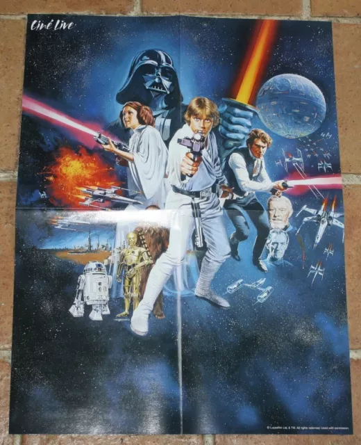 poster affiche magazine cinema STAR WARS 4 LA GUERRE DES ETOILES 51x38cm