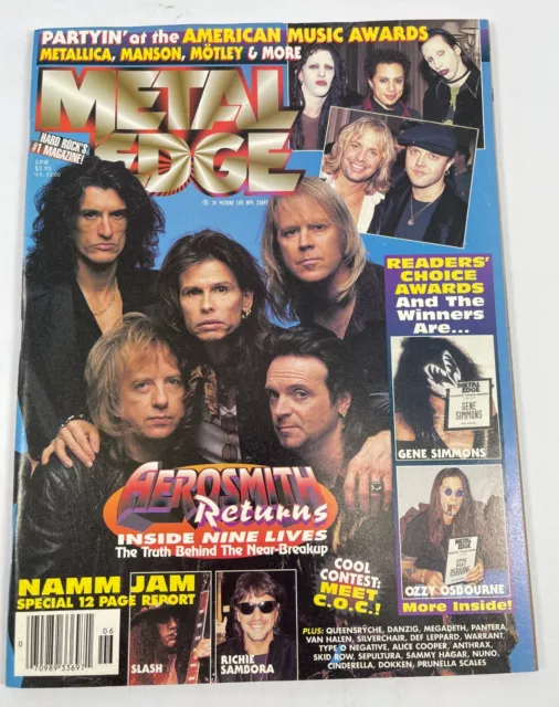 Metal Edge Rock Magazine June 1997 Vol 42 No 1 Aerosmith Pantera Marilyn Manson