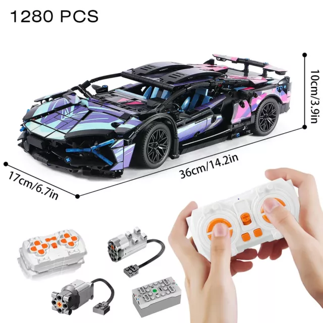 Technical Racing Sport RC Lamborghini Car Model Building (Blocks Mechanical)