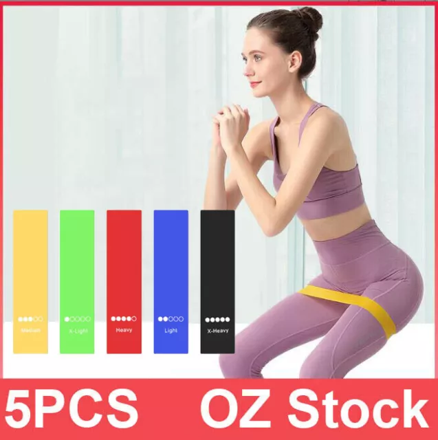 5PCS Resistance Bands Power Heavy Strength Exercise Crossfit Yoga stretch straps