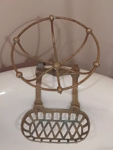 Antique Victorian Claw Foot Bathtub Sponge and Soap Holder Caddy Bath Tub Brass