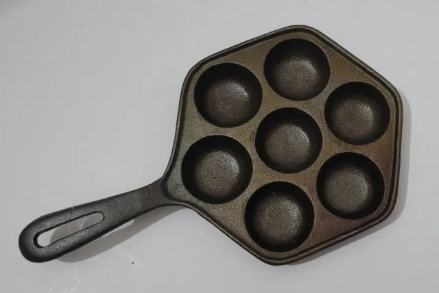 Vintage Cast Iron Aebleskiver Pan #3 Pancake Ball Breakfast Pan