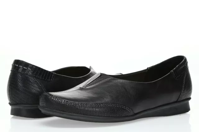 TAOS 235062 Women's Marvey Black Leather Flat Slip On Shoes Sz. 6-6.5 (EU37)