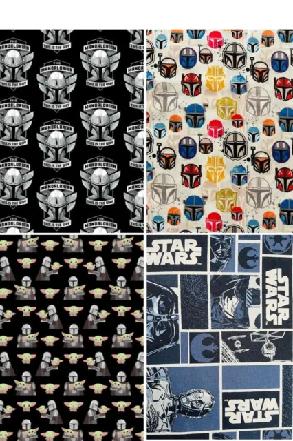 Crafts Fabrics Star Wars Blocks Mandalorian Crest Yoda Helmet Trooper Cotton