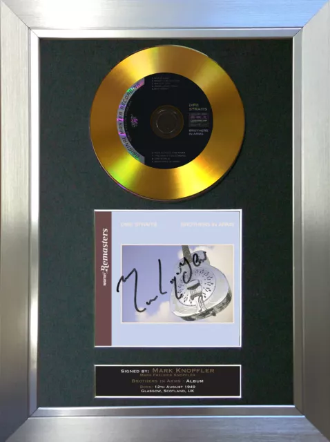 GOLD DISC DIRE STRAITS Brothers In Arms Signed Autograph Mounted Print A4 107 2