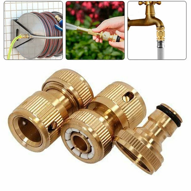 Raccords Rapides Laiton Pour Tuyau D'arrosage - Compatibles Gardena Et Geka - Antifuites, Facile à Installer