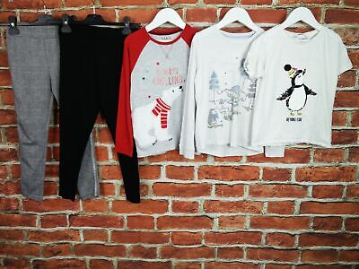 Girls Bundle Age 7-8 Years Next M&S Leggings T-Shirt Christmas Set Sequins 128Cm
