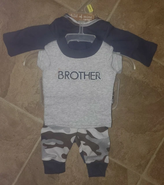 Carter's Baby Boy 3-Piece Outfit Set Brother Clothes Size Preemie NWT