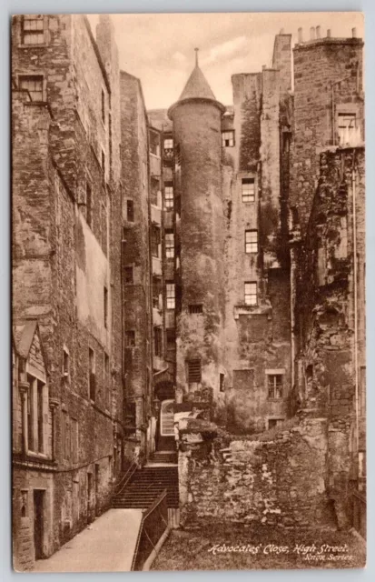 London Great Britain Advocates Close High Street Historic Sepia BW Postcard