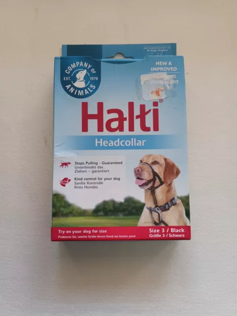 Halti Head Collar Dog Non Pull Training Stops Pulling Size 3 Black New