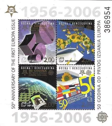 Timbres "50 ans Europa" Bosnie Herzégovine BF6 ** de 2006 (70073EJ)