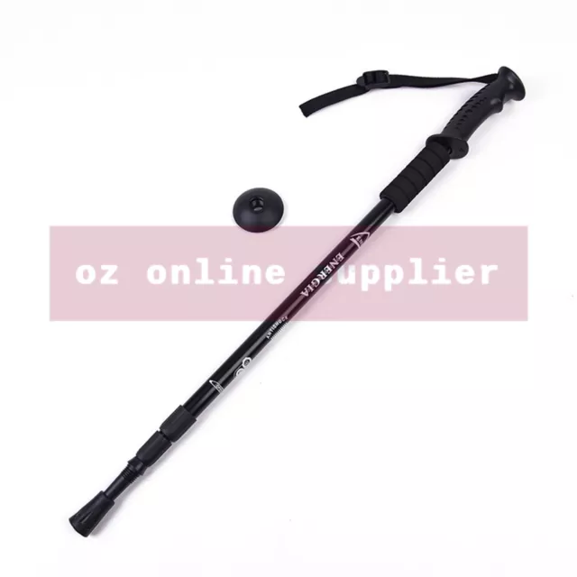 2x Hiking Trekking Poles Walking Stick Anti Shock Adjustable Camping Cane 3