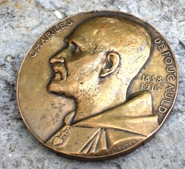 Médaille En Bronze Du Père Charles De Foucauld (1858-1916) - Pièce Religieuse Ou Historique