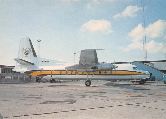 Airline Postcards     Air Executive Norway Busy Bee AS Fokker F-27 Friendship