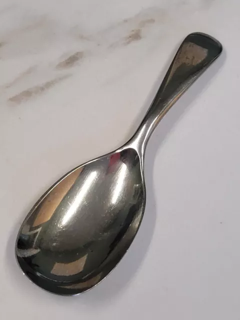 antique silver plate plain tea caddy spoon