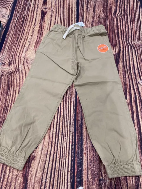 Childrens Place Chino Khaki Jogger Pants Boys Size 5T Beige Drawstring Pull On