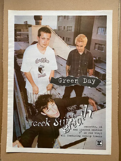 GREEN DAY GEEK STINK BREATH POSTER SIZED original music press advert from 1995 -