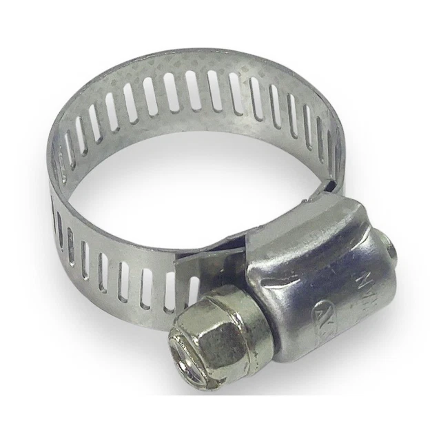 Worm Gear Hose Clamp, Size #6, 7/16"-25/32" (Bag of 10), SS Band