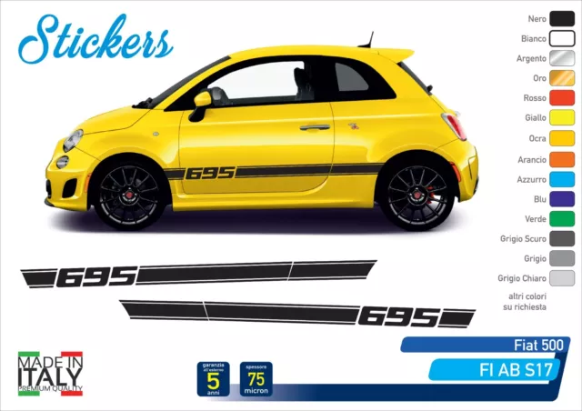 Bandas Adhesivas Puertas Laterales Fiat 500 Abarth Cabrio 695 Corse Fi Ab S17