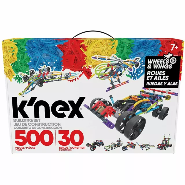 KNEX Classics 500-teiliges Flügel und Räder Bausatz 30 Modelle bauen