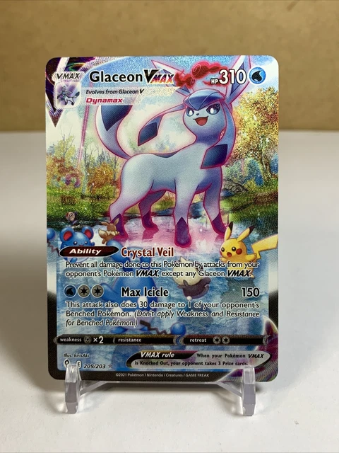 Pokémon TCG Glaceon VMAX Evolving Skies 209/203 Holo Secret Rare