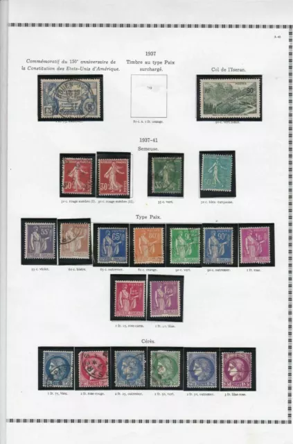 france 1937-41 stamps page ref 19839